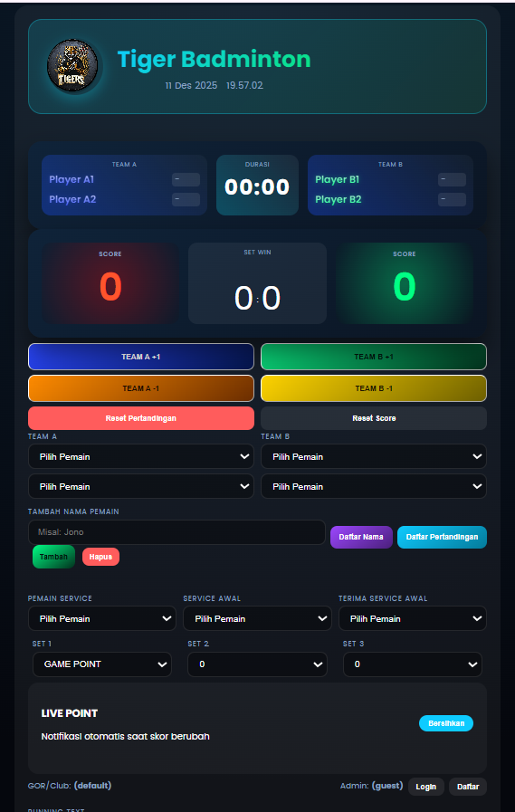 Tiger Scoreboard Controller Interface